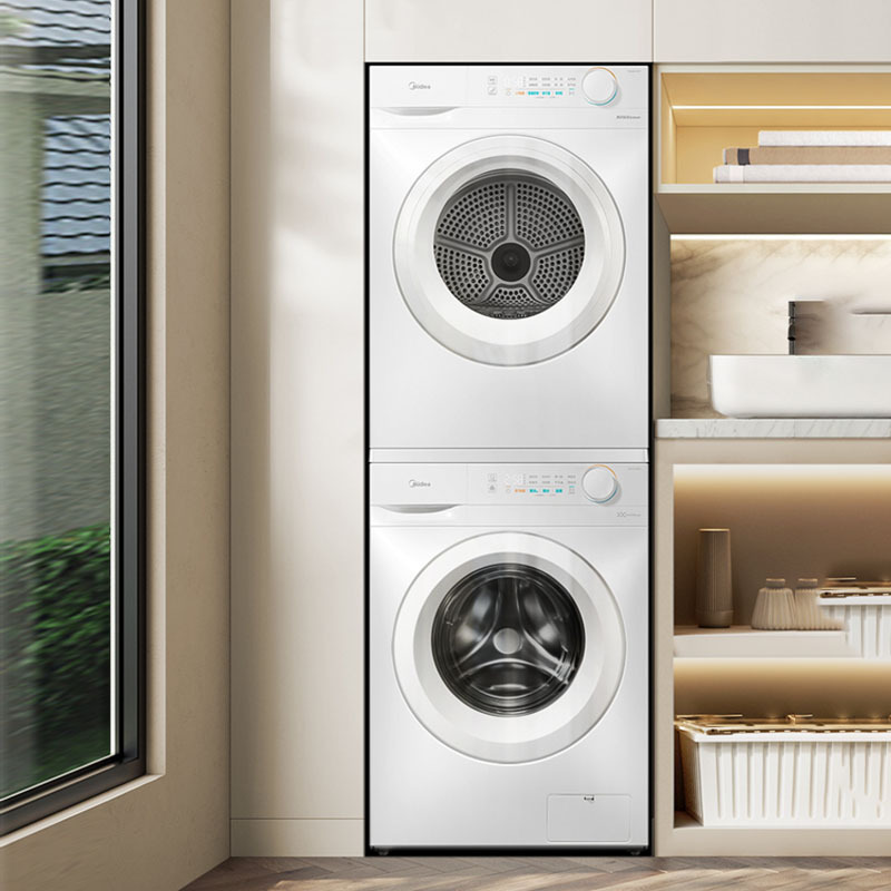 美的10公斤热泵烘干洗烘套装白色 MG100V11FPRO+MH100V11F